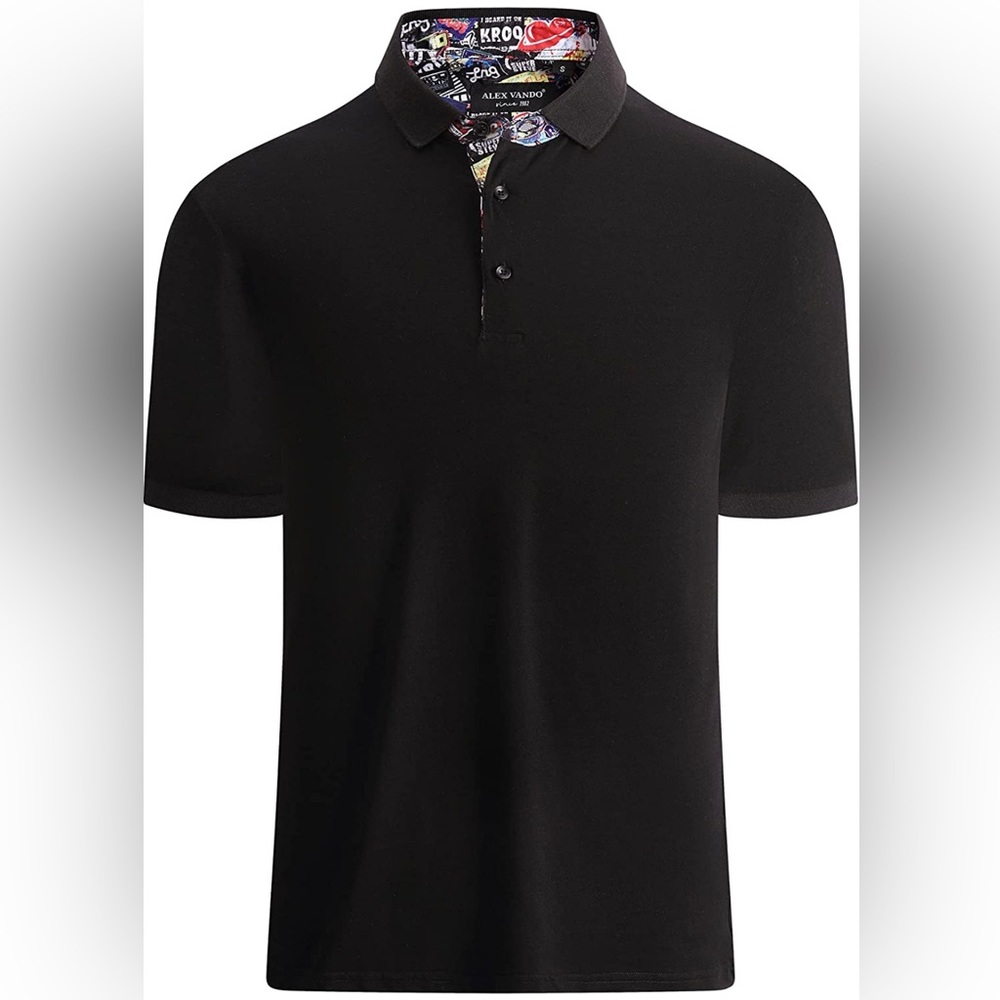 New Alex Vando Men's Polo Shirts Short Sleeve Regular Fit Fashion Designed Shirt